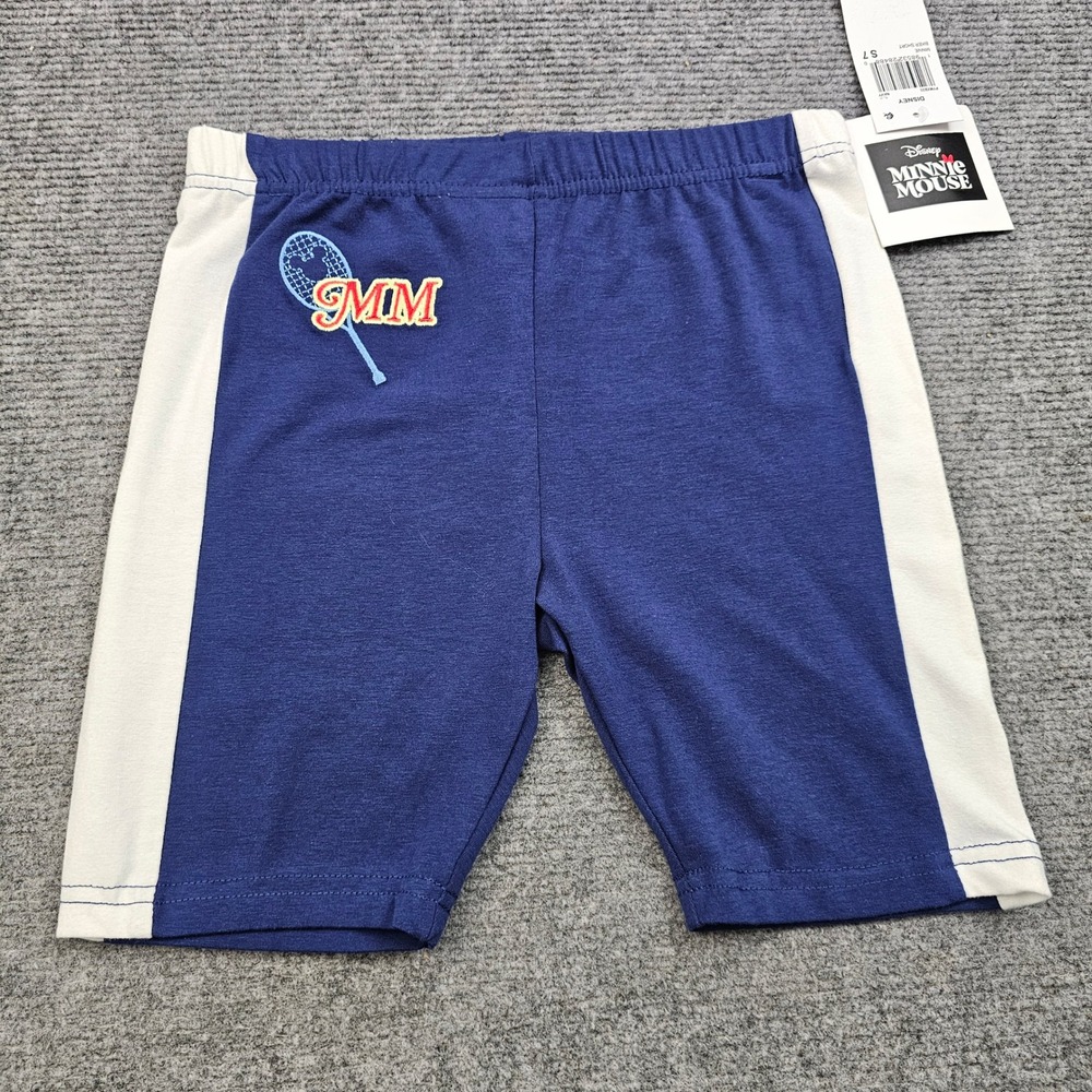 Disney Biker Shorts Boys S7 Navy Blue Tennis Graphic Minnie Mouse Sporty